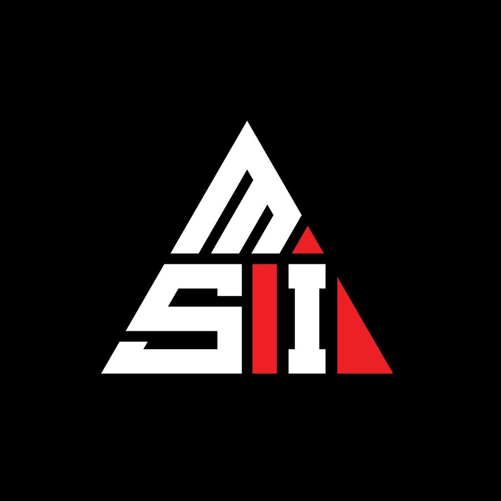 création de logo de lettre triangle msi avec forme de triangle. monogramme de conception de logo triangle msi. modèle de logo vectoriel triangle msi avec couleur rouge. logo triangulaire msi logo simple, élégant et luxueux.