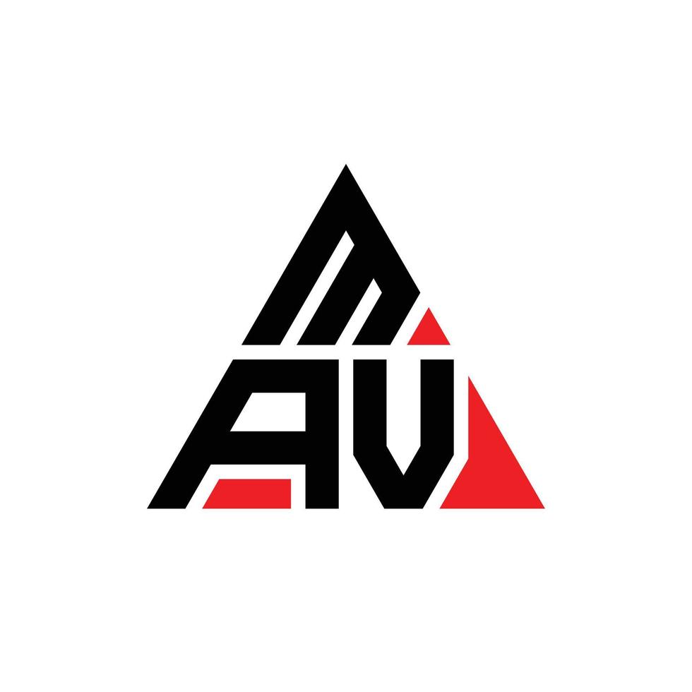 création de logo de lettre mav triangle avec forme de triangle. monogramme de conception de logo triangle mav. modèle de logo vectoriel mav triangle avec couleur rouge. logo triangulaire mav logo simple, élégant et luxueux.