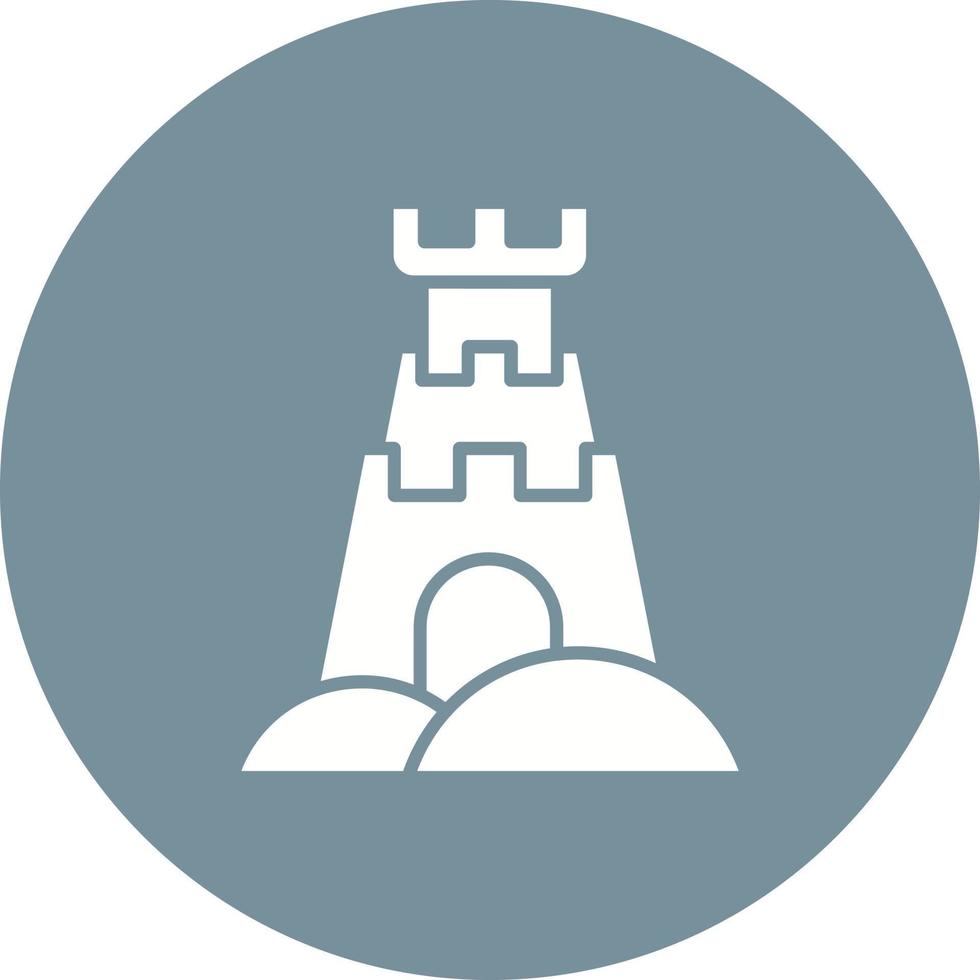 icône de fond de cercle de glyphe de château vecteur