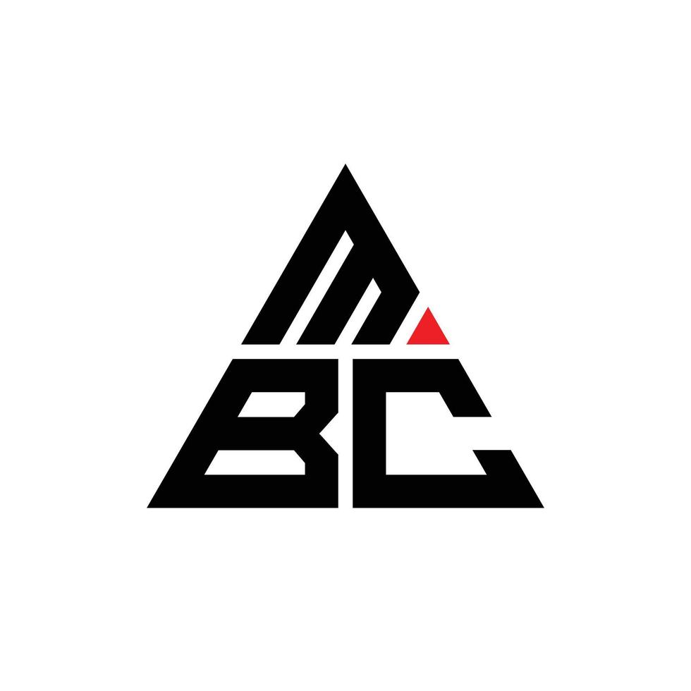 création de logo de lettre triangle mbc avec forme de triangle. monogramme de conception de logo triangle mbc. modèle de logo vectoriel triangle mbc avec couleur rouge. logo triangulaire mbc logo simple, élégant et luxueux.