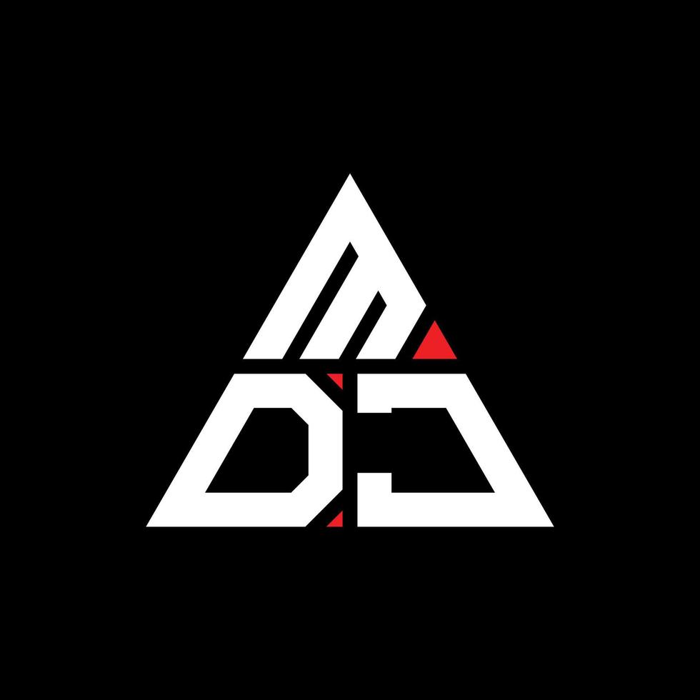 création de logo de lettre triangle mdj avec forme de triangle. monogramme de conception de logo triangle mdj. modèle de logo vectoriel triangle mdj avec couleur rouge. logo triangulaire mdj logo simple, élégant et luxueux.