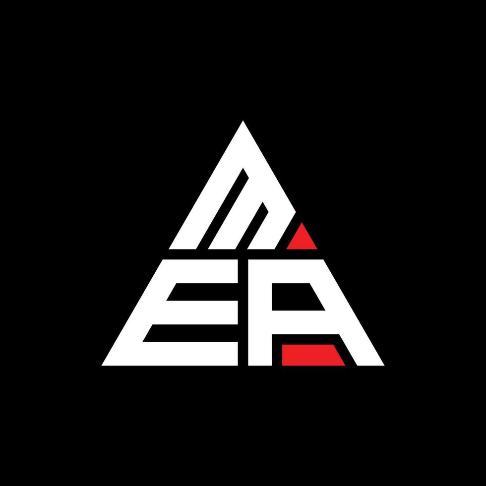 création de logo de lettre triangle mea avec forme de triangle. monogramme de conception de logo triangle mea. modèle de logo vectoriel triangle mea avec couleur rouge. mea logo triangulaire logo simple, élégant et luxueux.