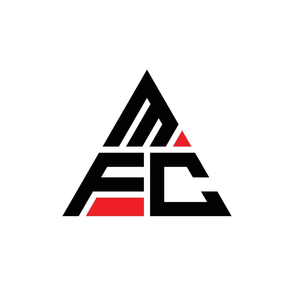 création de logo de lettre triangle mfc avec forme de triangle. monogramme de conception de logo triangle mfc. modèle de logo vectoriel triangle mfc avec couleur rouge. logo triangulaire mfc logo simple, élégant et luxueux.