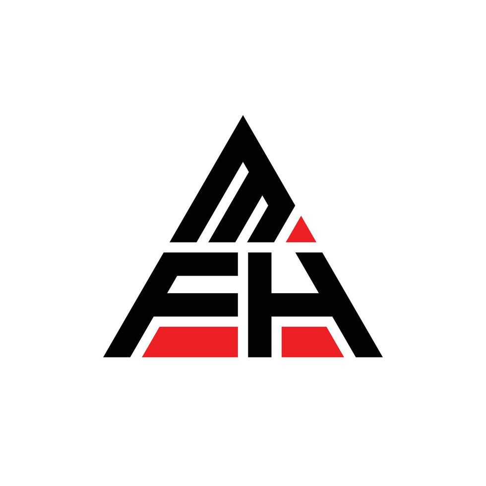 création de logo de lettre triangle mfh avec forme de triangle. monogramme de conception de logo triangle mfh. modèle de logo vectoriel triangle mfh avec couleur rouge. logo triangulaire mfh logo simple, élégant et luxueux.