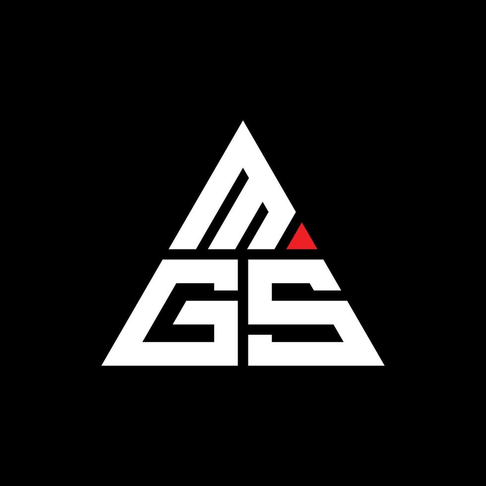 création de logo de lettre triangle mgs avec forme de triangle. monogramme de conception de logo triangle mgs. modèle de logo vectoriel triangle mgs avec couleur rouge. logo triangulaire mgs logo simple, élégant et luxueux.