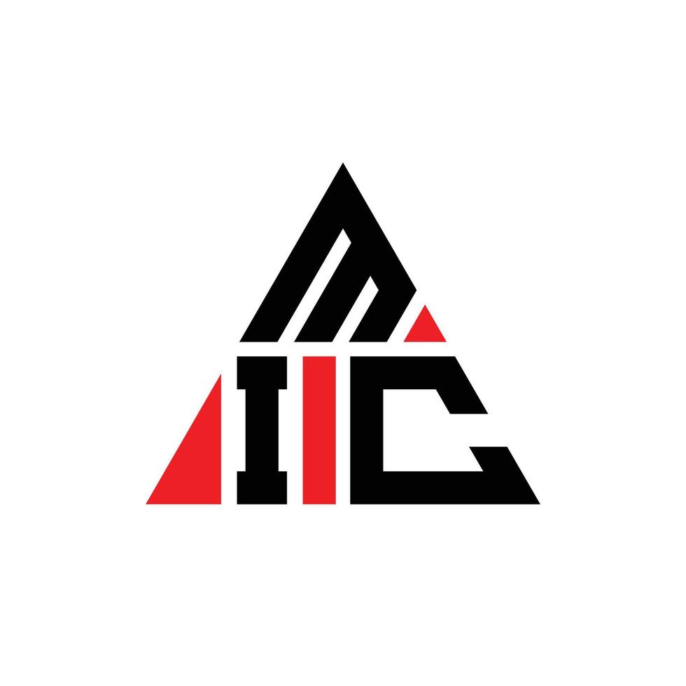 création de logo de lettre de triangle micro avec forme de triangle. monogramme de conception de logo de triangle de micro. modèle de logo vectoriel triangle micro avec couleur rouge. logo triangulaire mic logo simple, élégant et luxueux.