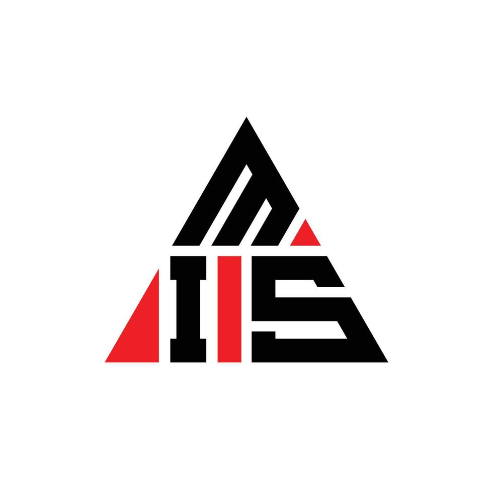 création de logo de lettre mis triangle avec forme de triangle. monogramme de conception de logo mis triangle. modèle de logo vectoriel triangle mis avec couleur rouge. mis logo triangulaire logo simple, élégant et luxueux.