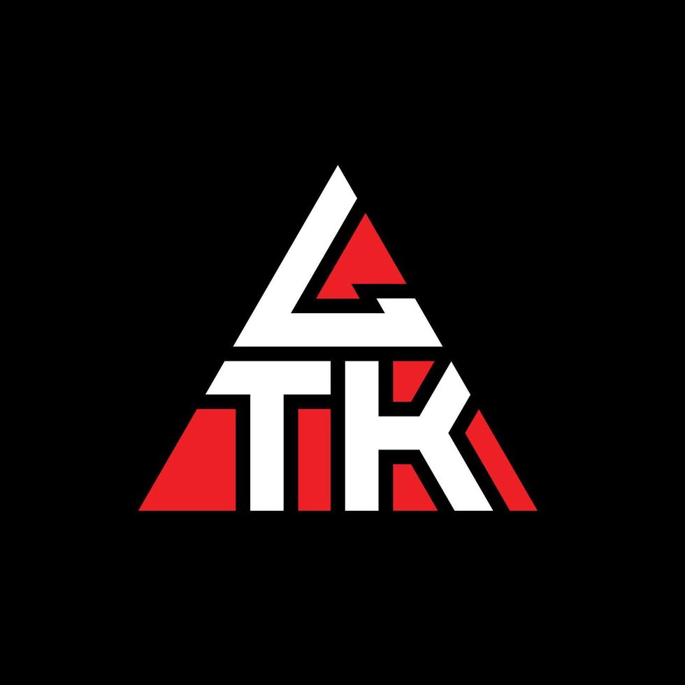 création de logo de lettre triangle ltk avec forme de triangle. monogramme de conception de logo triangle ltk. modèle de logo vectoriel triangle ltk avec couleur rouge. logo triangulaire ltk logo simple, élégant et luxueux.