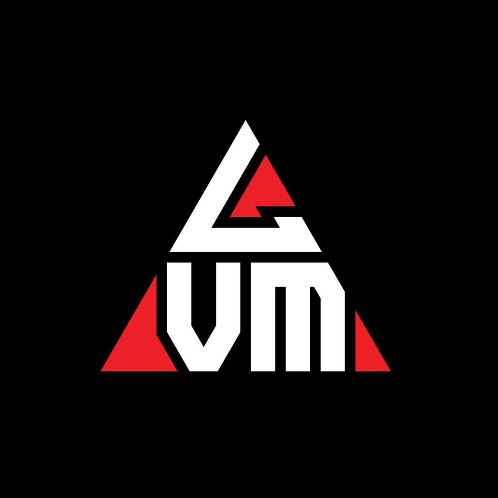 création de logo de lettre triangle lvm avec forme de triangle. monogramme de conception de logo triangle lvm. modèle de logo vectoriel triangle lvm avec couleur rouge. logo triangulaire lvm logo simple, élégant et luxueux.