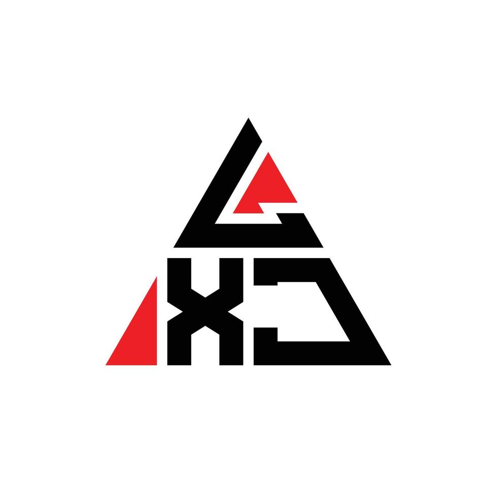 création de logo de lettre triangle lxj avec forme de triangle. monogramme de conception de logo triangle lxj. modèle de logo vectoriel triangle lxj avec couleur rouge. lxj logo triangulaire logo simple, élégant et luxueux.