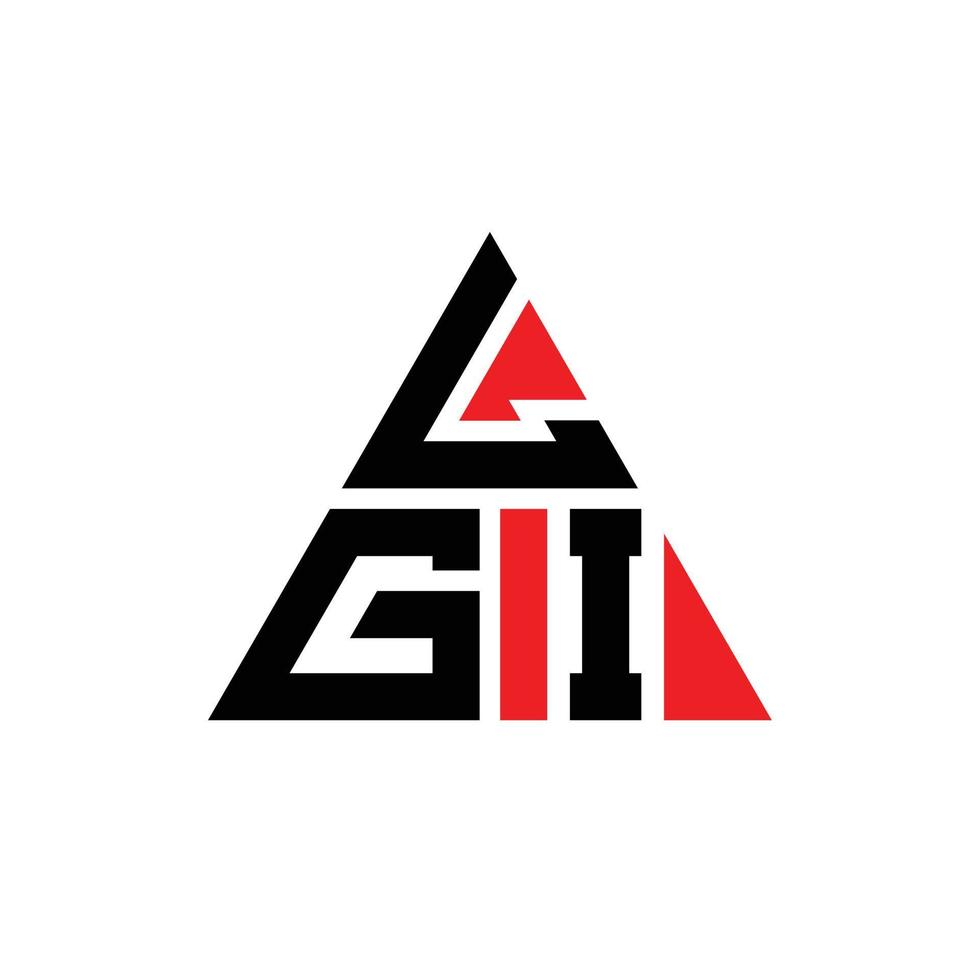 création de logo de lettre triangle lgi avec forme de triangle. monogramme de conception de logo triangle lgi. modèle de logo vectoriel triangle lgi avec couleur rouge. logo triangulaire lgi logo simple, élégant et luxueux.