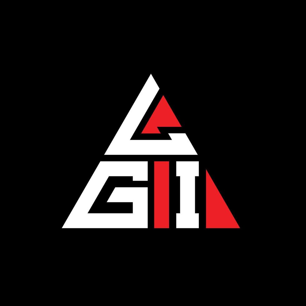 création de logo de lettre triangle lgi avec forme de triangle. monogramme de conception de logo triangle lgi. modèle de logo vectoriel triangle lgi avec couleur rouge. logo triangulaire lgi logo simple, élégant et luxueux.