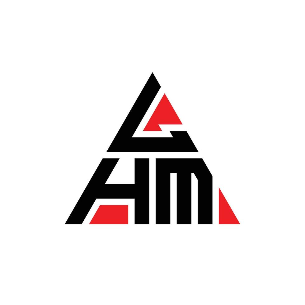 création de logo de lettre triangle lhm avec forme de triangle. monogramme de conception de logo triangle lhm. modèle de logo vectoriel triangle lhm avec couleur rouge. logo triangulaire lhm logo simple, élégant et luxueux.