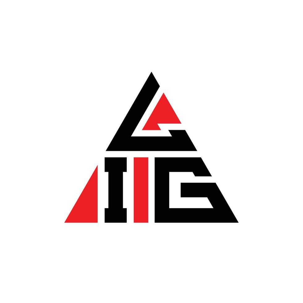 création de logo de lettre triangle lig avec forme de triangle. monogramme de conception de logo triangle lig. modèle de logo vectoriel triangle lig avec couleur rouge. logo triangulaire lig logo simple, élégant et luxueux.