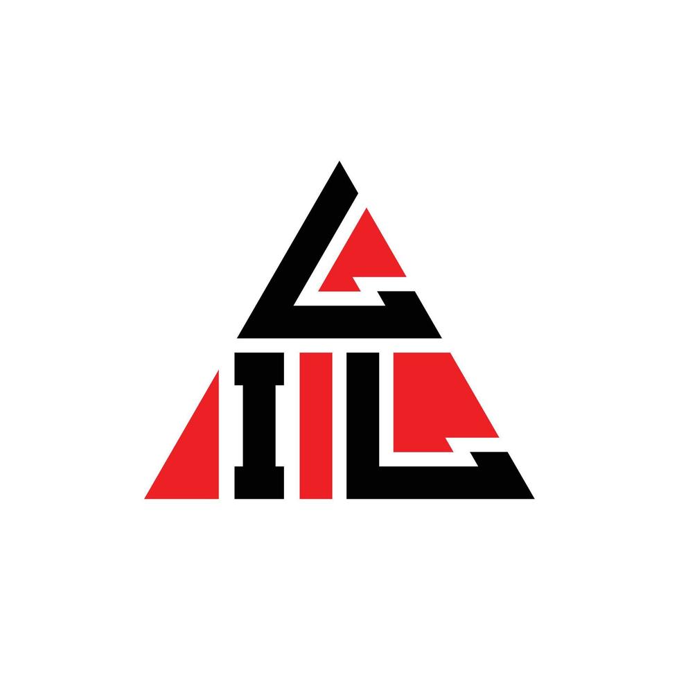 création de logo de lettre triangle lil avec forme de triangle. monogramme de conception de logo triangle lil. modèle de logo vectoriel triangle lil avec couleur rouge. lil logo triangulaire logo simple, élégant et luxueux.