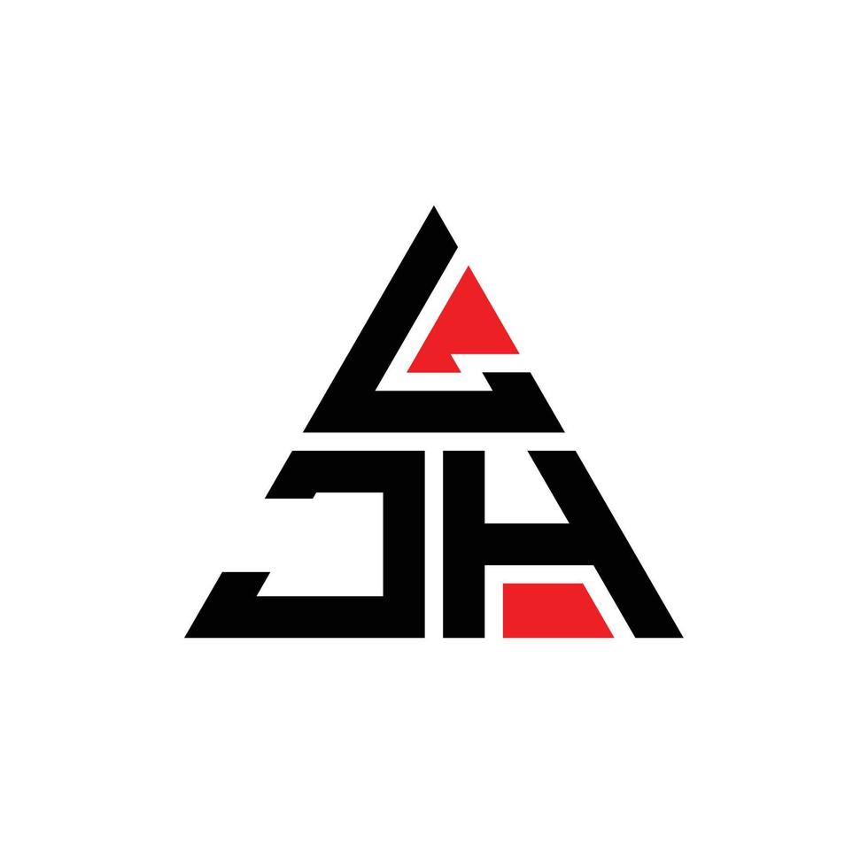 création de logo de lettre triangle ljh avec forme de triangle. monogramme de conception de logo triangle ljh. modèle de logo vectoriel triangle ljh avec couleur rouge. ljh logo triangulaire logo simple, élégant et luxueux.