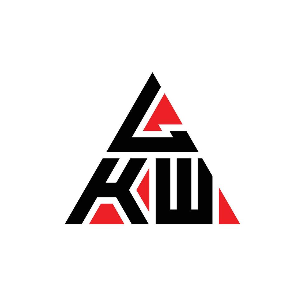 création de logo de lettre triangle lkw avec forme de triangle. monogramme de conception de logo triangle lkw. modèle de logo vectoriel triangle lkw avec couleur rouge. logo triangulaire lkw logo simple, élégant et luxueux.