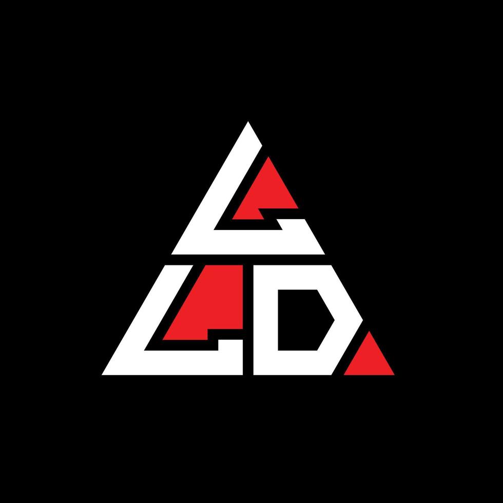 création de logo de lettre triangle lld avec forme de triangle. monogramme de conception de logo triangle lld. modèle de logo vectoriel triangle lld avec couleur rouge. logo triangulaire lld logo simple, élégant et luxueux.