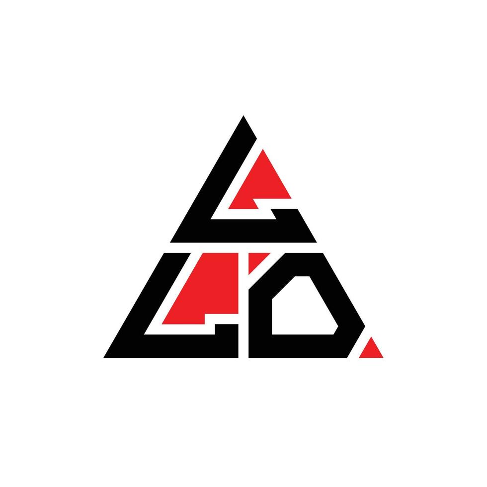 création de logo de lettre triangle llo avec forme de triangle. monogramme de conception de logo triangle llo. modèle de logo vectoriel triangle llo avec couleur rouge. llo logo triangulaire logo simple, élégant et luxueux.