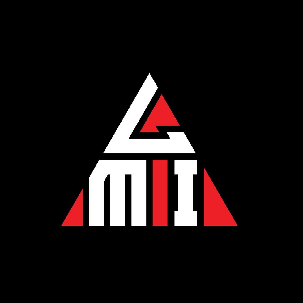 création de logo de lettre triangle lmi avec forme de triangle. monogramme de conception de logo triangle lmi. modèle de logo vectoriel triangle lmi avec couleur rouge. logo triangulaire lmi logo simple, élégant et luxueux.