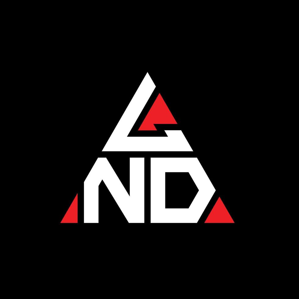 création de logo de lettre triangle lnd avec forme de triangle. lnd monogramme de conception de logo triangle. modèle de logo vectoriel triangle lnd avec couleur rouge. lnd logo triangulaire logo simple, élégant et luxueux.