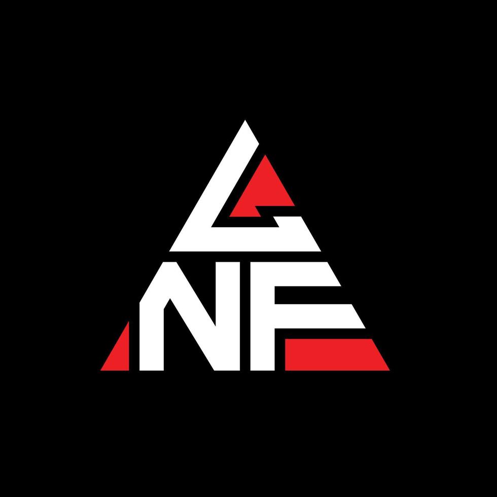 création de logo de lettre triangle lnf avec forme de triangle. monogramme de conception de logo triangle lnf. modèle de logo vectoriel triangle lnf avec couleur rouge. lnf logo triangulaire logo simple, élégant et luxueux.