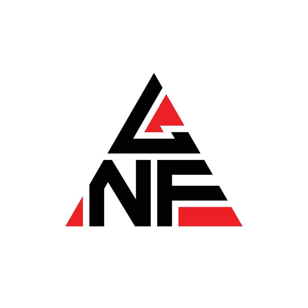 création de logo de lettre triangle lnf avec forme de triangle. monogramme de conception de logo triangle lnf. modèle de logo vectoriel triangle lnf avec couleur rouge. lnf logo triangulaire logo simple, élégant et luxueux.