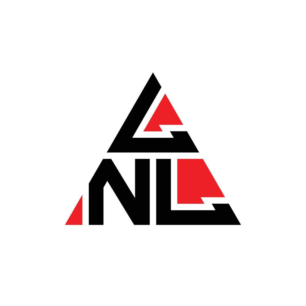 création de logo de lettre triangle lnl avec forme de triangle. monogramme de conception de logo triangle lnl. modèle de logo vectoriel triangle lnl avec couleur rouge. lnl logo triangulaire logo simple, élégant et luxueux.