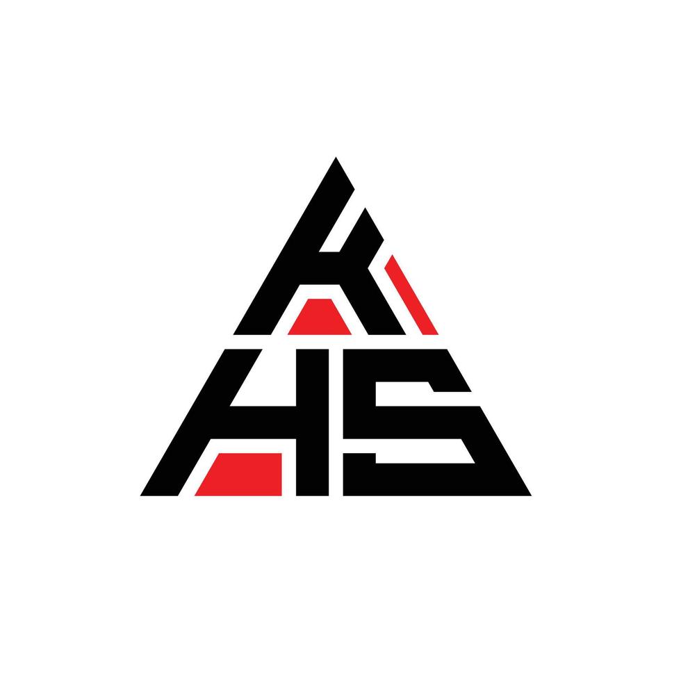 création de logo de lettre triangle khs avec forme de triangle. monogramme de conception de logo triangle khs. modèle de logo vectoriel triangle khs avec couleur rouge. logo triangulaire khs logo simple, élégant et luxueux.