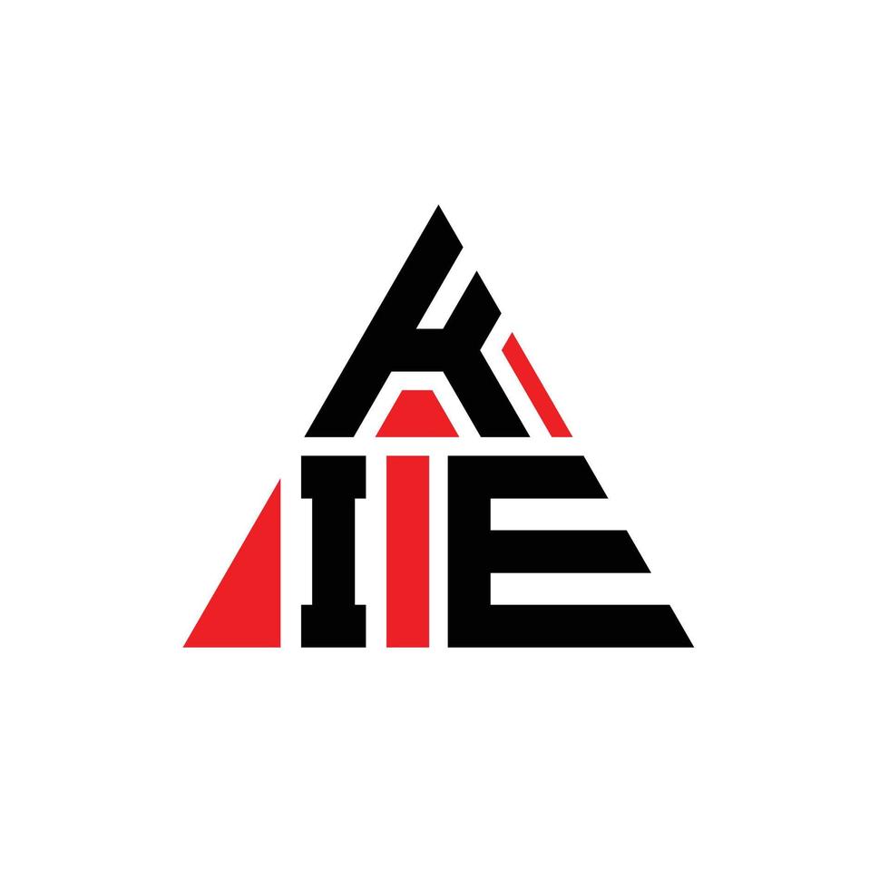 création de logo de lettre triangle kie avec forme de triangle. monogramme de conception de logo triangle kie. modèle de logo vectoriel triangle kie avec couleur rouge. kie logo triangulaire logo simple, élégant et luxueux.