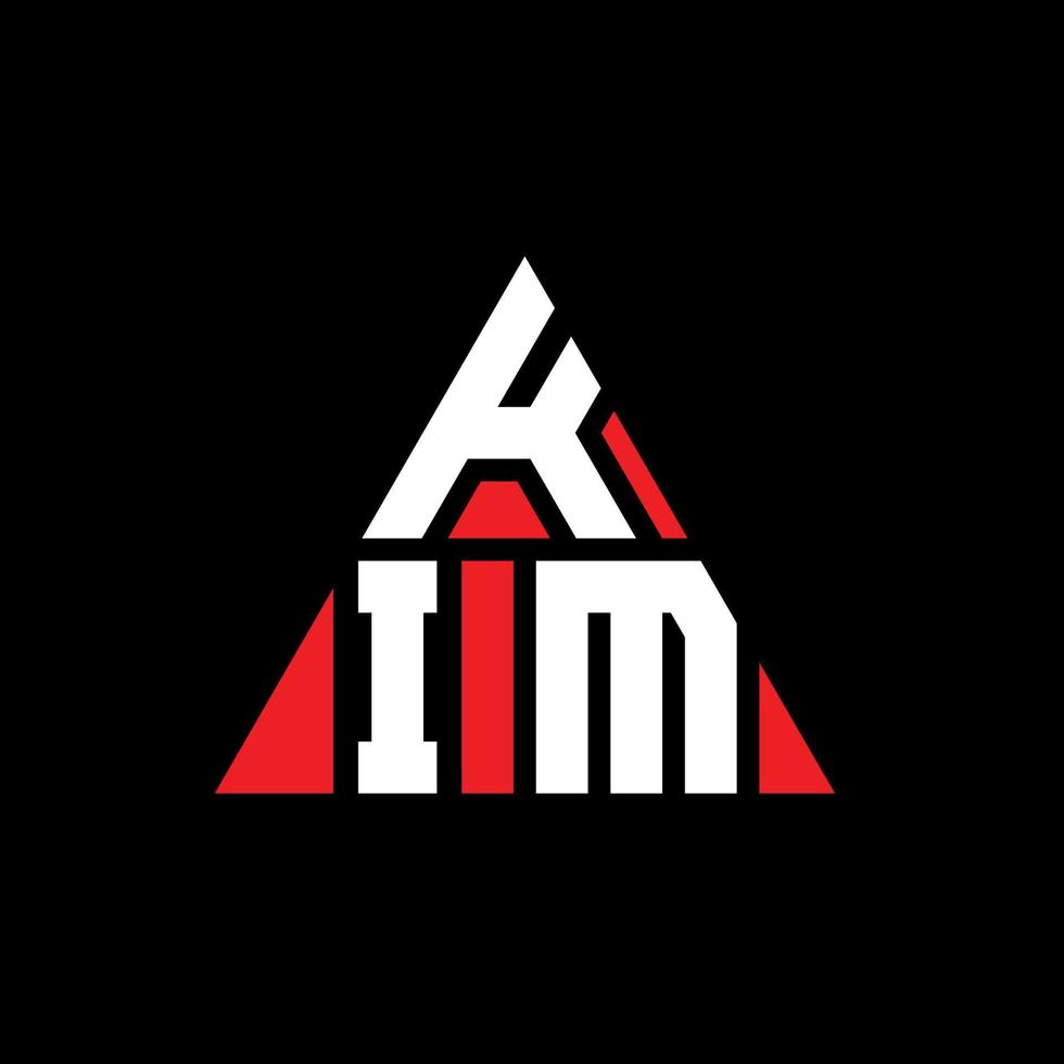 création de logo de lettre triangle kim avec forme de triangle. monogramme de conception de logo triangle kim. modèle de logo vectoriel triangle kim avec couleur rouge. kim logo triangulaire logo simple, élégant et luxueux.