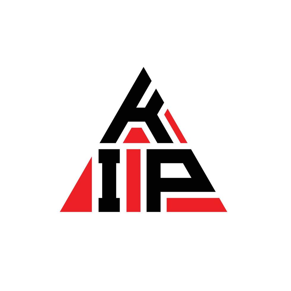 création de logo de lettre triangle kip avec forme de triangle. monogramme de conception de logo triangle kip. modèle de logo vectoriel triangle kip avec couleur rouge. kip logo triangulaire logo simple, élégant et luxueux.
