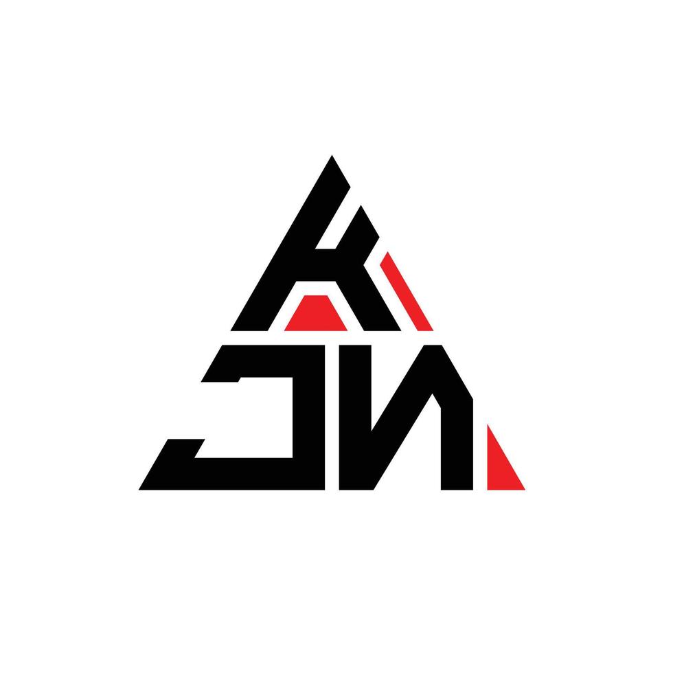 création de logo de lettre kjn triangle avec forme de triangle. monogramme de conception de logo triangle kjn. modèle de logo vectoriel triangle kjn avec couleur rouge. logo triangulaire kjn logo simple, élégant et luxueux.