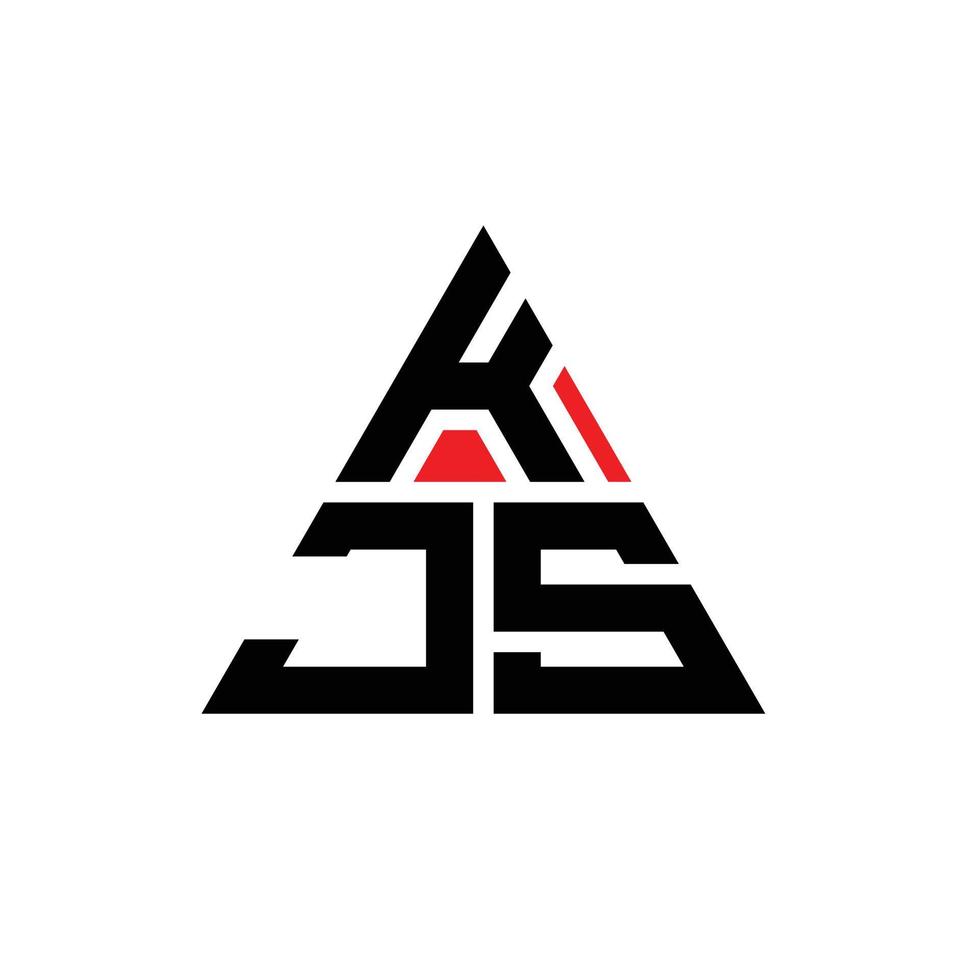 création de logo de lettre de triangle kjs avec forme de triangle. monogramme de conception de logo triangle kjs. modèle de logo vectoriel triangle kjs avec couleur rouge. logo triangulaire kjs logo simple, élégant et luxueux.