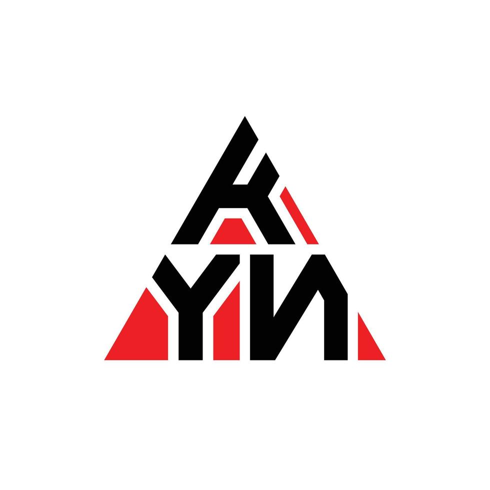 création de logo de lettre triangle kyn avec forme de triangle. monogramme de conception de logo triangle kyn. modèle de logo vectoriel triangle kyn avec couleur rouge. logo triangulaire kyn logo simple, élégant et luxueux.