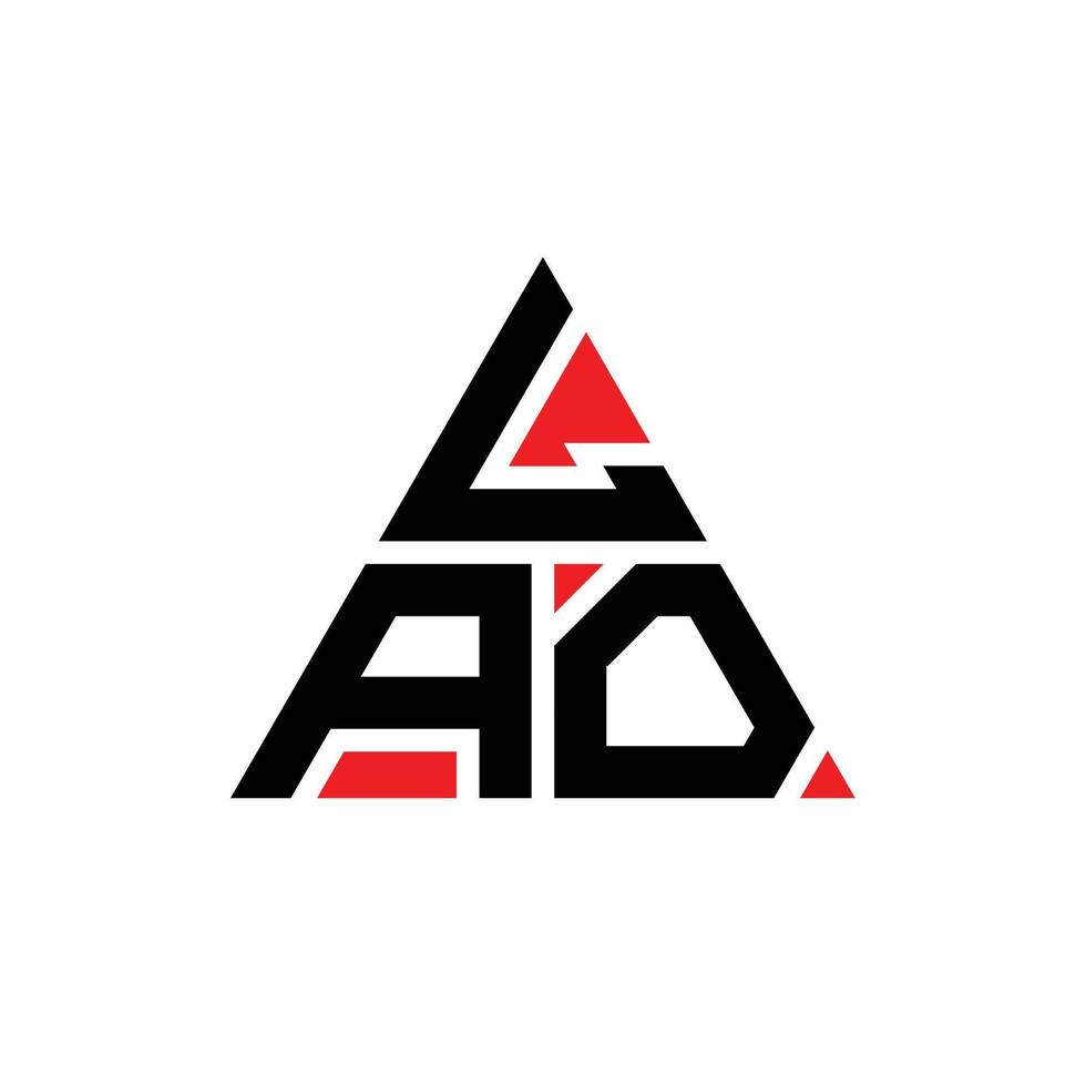 création de logo de lettre triangle lao avec forme de triangle. monogramme de conception de logo triangle lao. modèle de logo vectoriel triangle lao avec couleur rouge. logo triangulaire lao logo simple, élégant et luxueux.