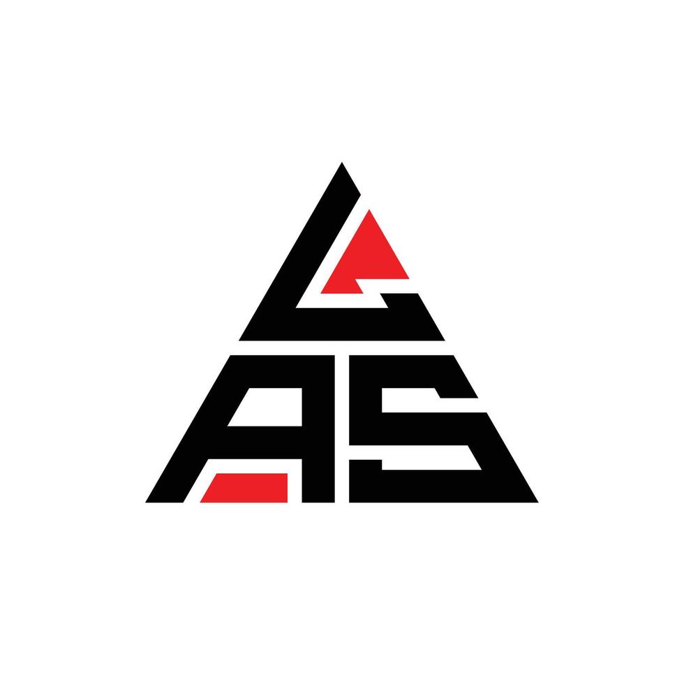 création de logo de lettre triangle las avec forme de triangle. monogramme de conception de logo triangle las. modèle de logo vectoriel triangle las avec couleur rouge. las logo triangulaire logo simple, élégant et luxueux.