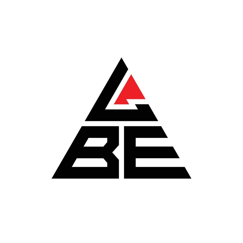 création de logo de lettre triangle lbe avec forme de triangle. monogramme de conception de logo triangle lbe. modèle de logo vectoriel triangle lbe avec couleur rouge. lbe logo triangulaire logo simple, élégant et luxueux.