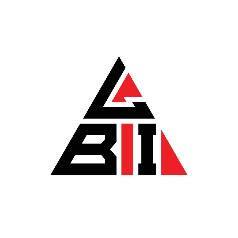 création de logo de lettre triangle lbi avec forme de triangle. monogramme de conception de logo triangle lbi. modèle de logo vectoriel triangle lbi avec couleur rouge. logo triangulaire lbi logo simple, élégant et luxueux.