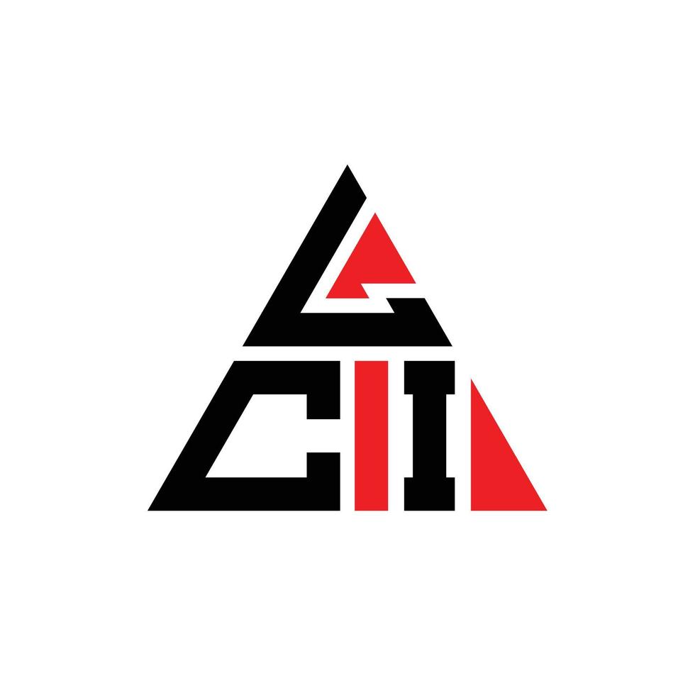 création de logo de lettre triangle lci avec forme de triangle. monogramme de conception de logo triangle lci. modèle de logo vectoriel triangle lci avec couleur rouge. logo triangulaire lci logo simple, élégant et luxueux.