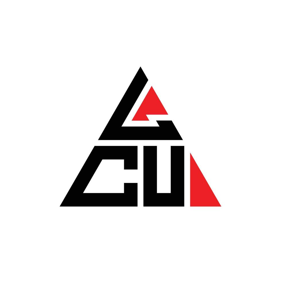 création de logo de lettre triangle lcu avec forme de triangle. monogramme de conception de logo triangle lcu. modèle de logo vectoriel triangle lcu avec couleur rouge. logo triangulaire lcu logo simple, élégant et luxueux.