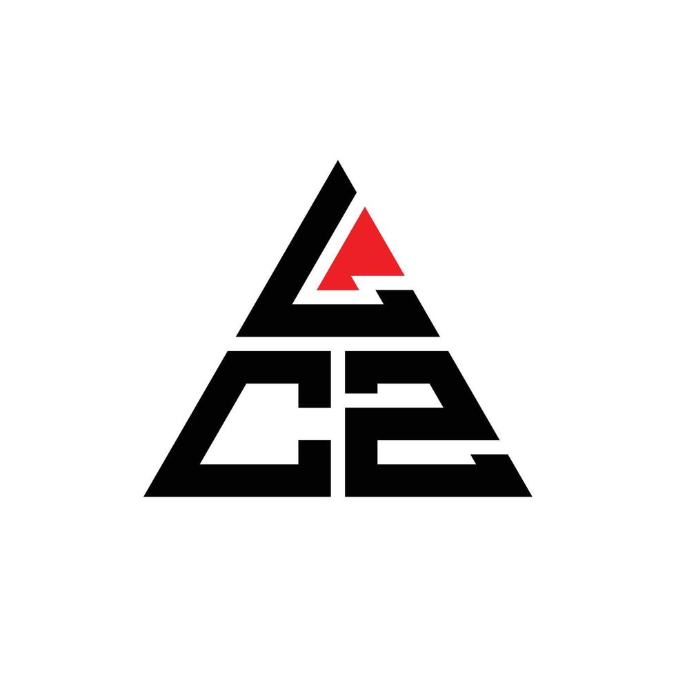 création de logo de lettre triangle lcz avec forme de triangle. monogramme de conception de logo triangle lcz. modèle de logo vectoriel triangle lcz avec couleur rouge. logo triangulaire lcz logo simple, élégant et luxueux.