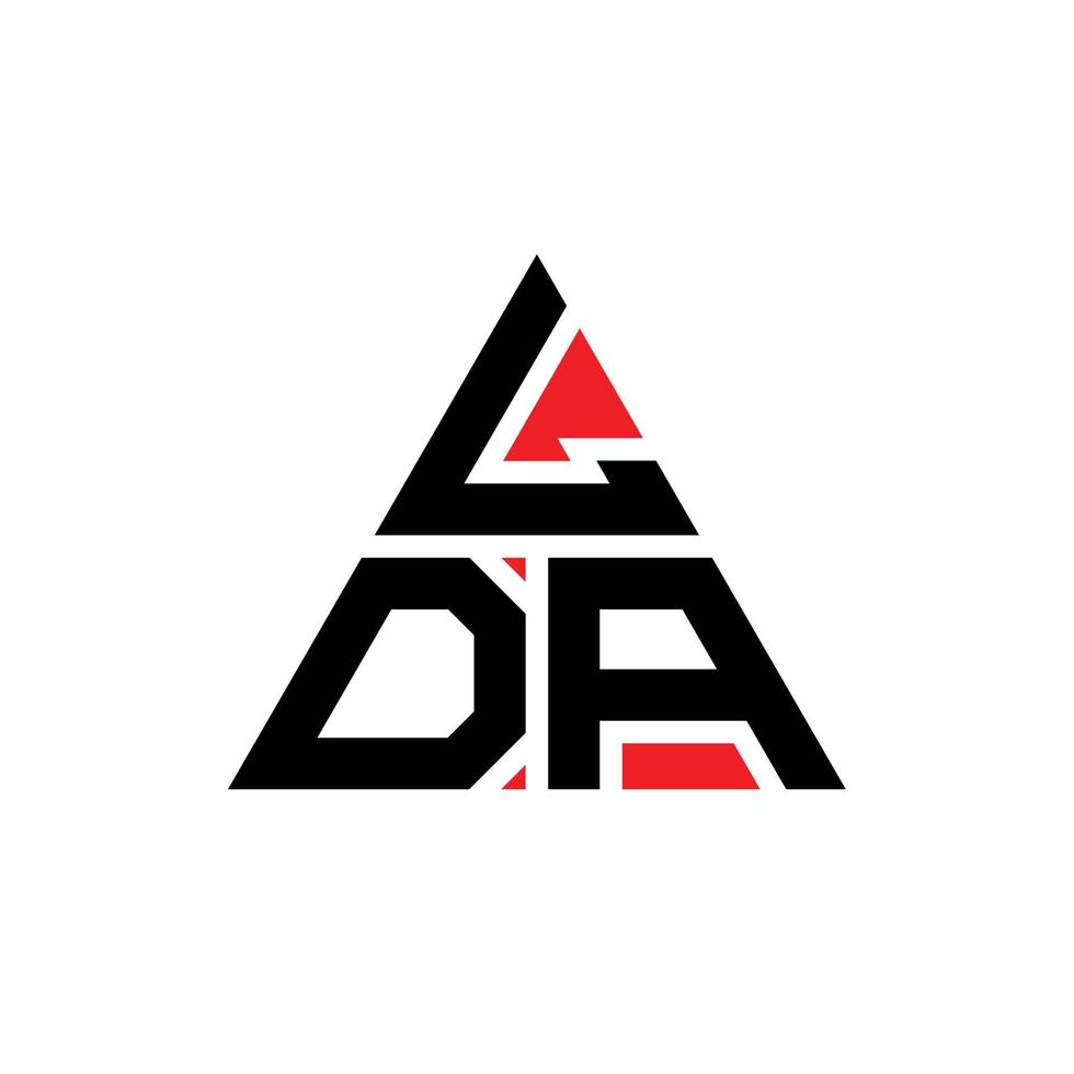 création de logo de lettre triangle lda avec forme de triangle. monogramme de conception de logo triangle lda. modèle de logo vectoriel triangle lda avec couleur rouge. logo triangulaire lda logo simple, élégant et luxueux.