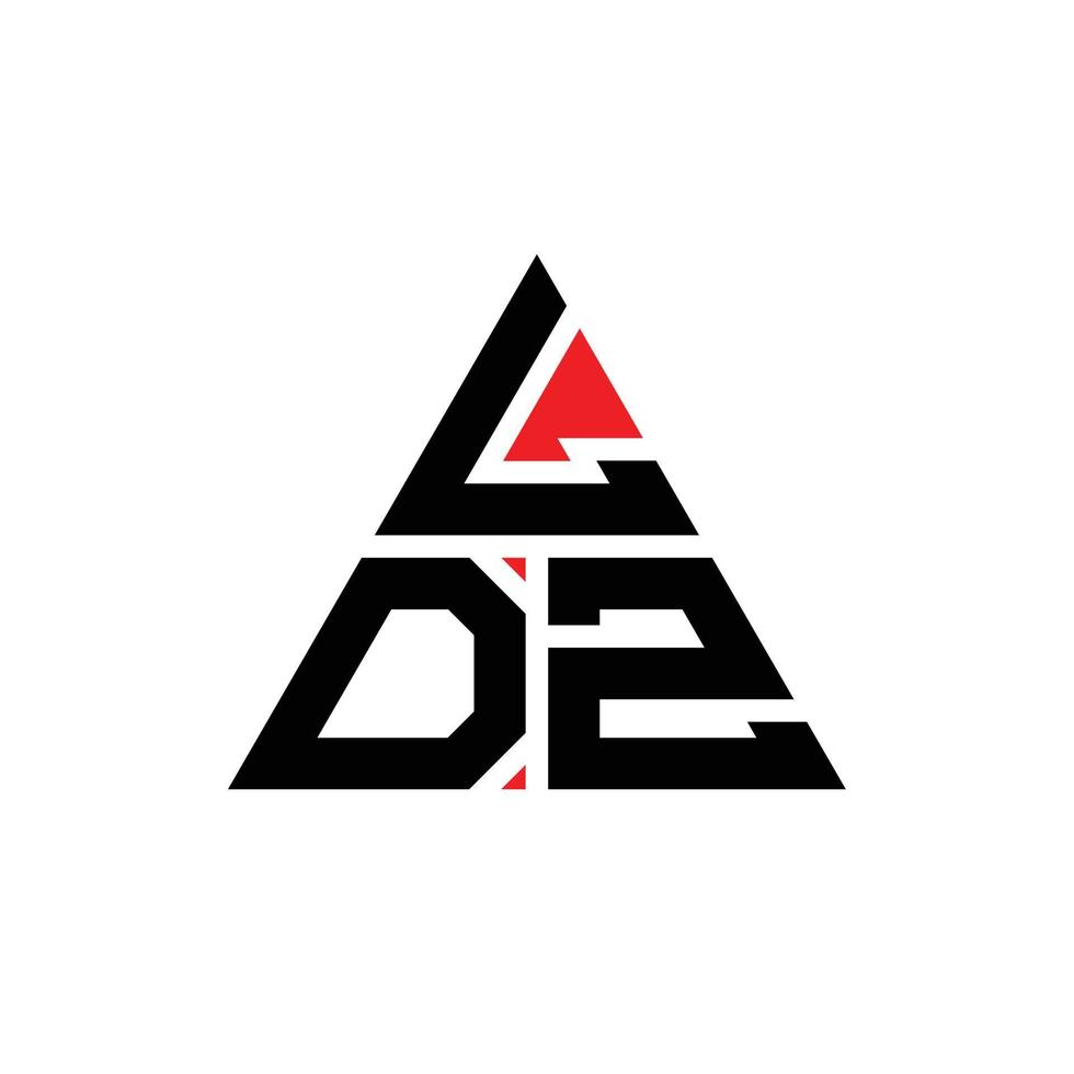 création de logo de lettre triangle ldz avec forme de triangle. monogramme de conception de logo triangle ldz. modèle de logo vectoriel triangle ldz avec couleur rouge. logo triangulaire ldz logo simple, élégant et luxueux.