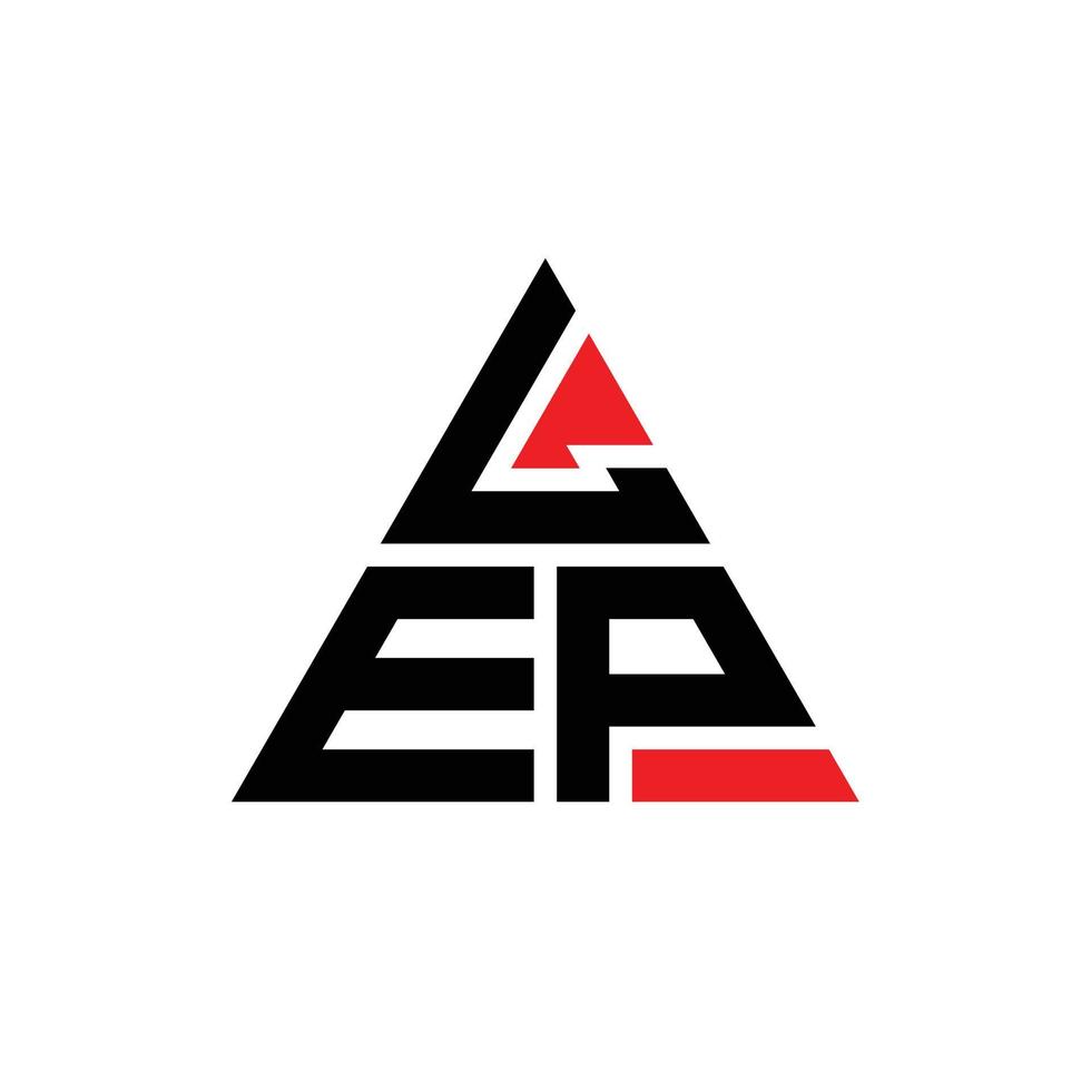création de logo de lettre triangle lep avec forme de triangle. monogramme de conception de logo triangle lep. modèle de logo vectoriel triangle lep avec couleur rouge. logo triangulaire lep logo simple, élégant et luxueux.