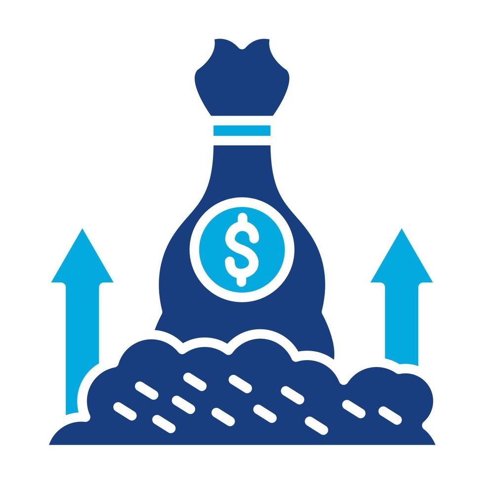 icône de deux couleurs de glyphe d'investissement commercial vecteur