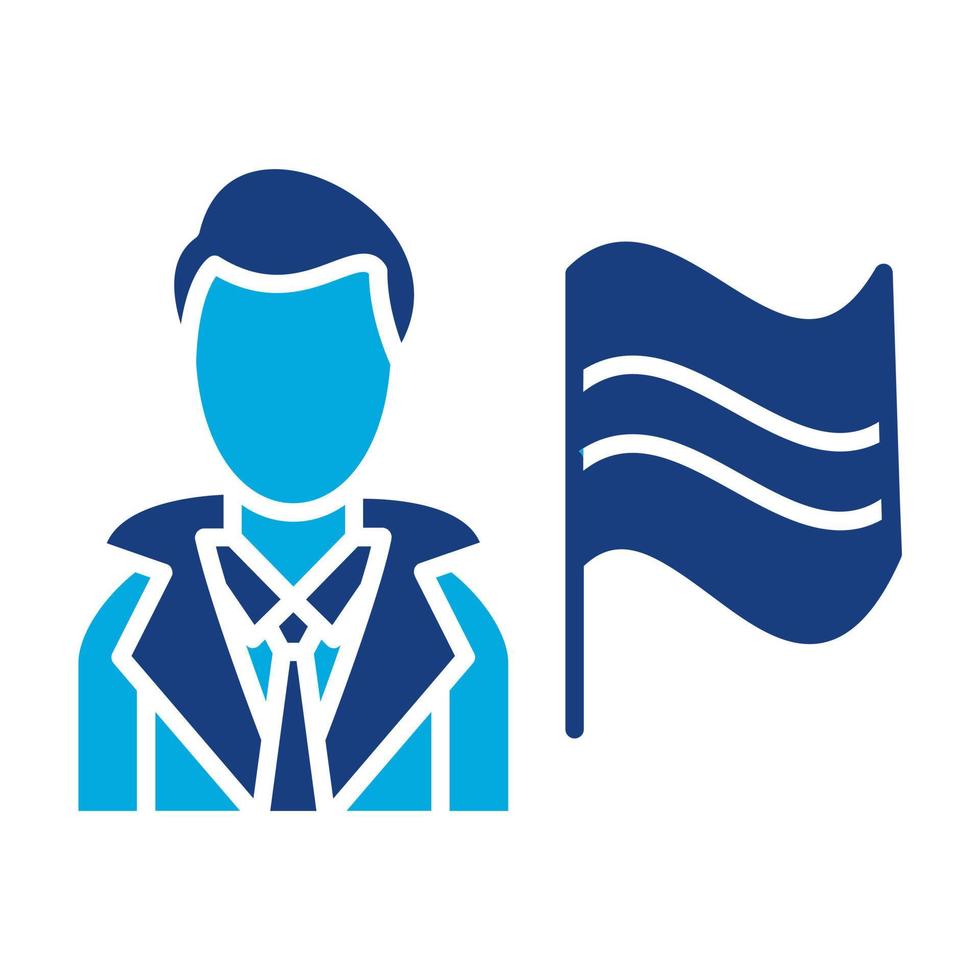 icône de deux couleurs de glyphe de leadership vecteur