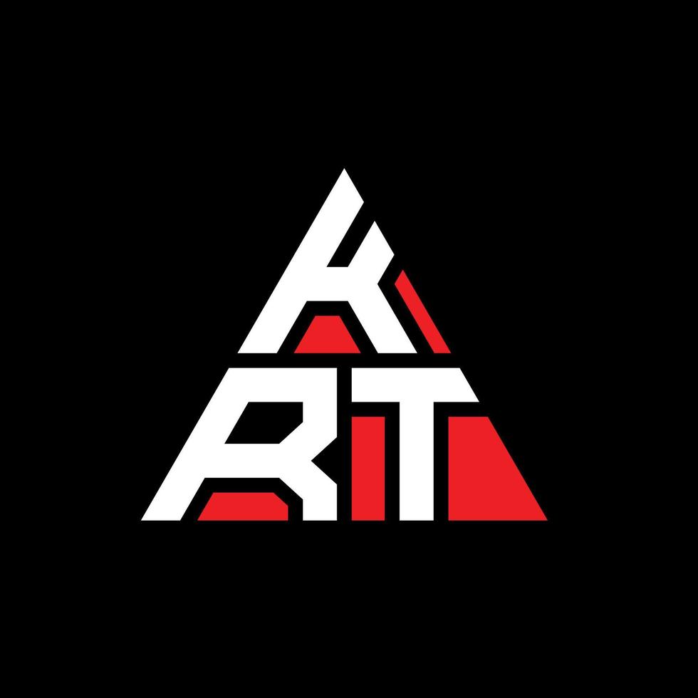 création de logo de lettre triangle krt avec forme de triangle. monogramme de conception de logo triangle krt. modèle de logo vectoriel triangle krt avec couleur rouge. logo triangulaire krt logo simple, élégant et luxueux.