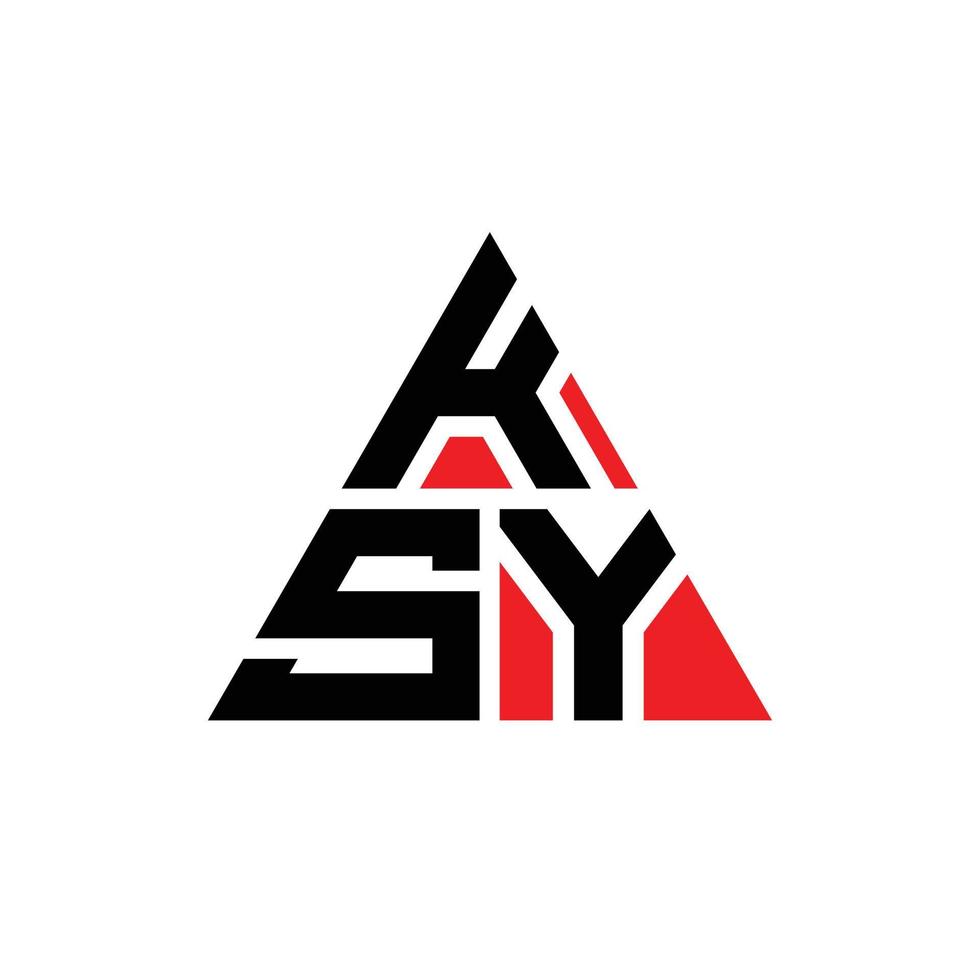 création de logo de lettre triangle ksy avec forme de triangle. monogramme de conception de logo triangle ksy. modèle de logo vectoriel triangle ksy avec couleur rouge. logo triangulaire ksy logo simple, élégant et luxueux.