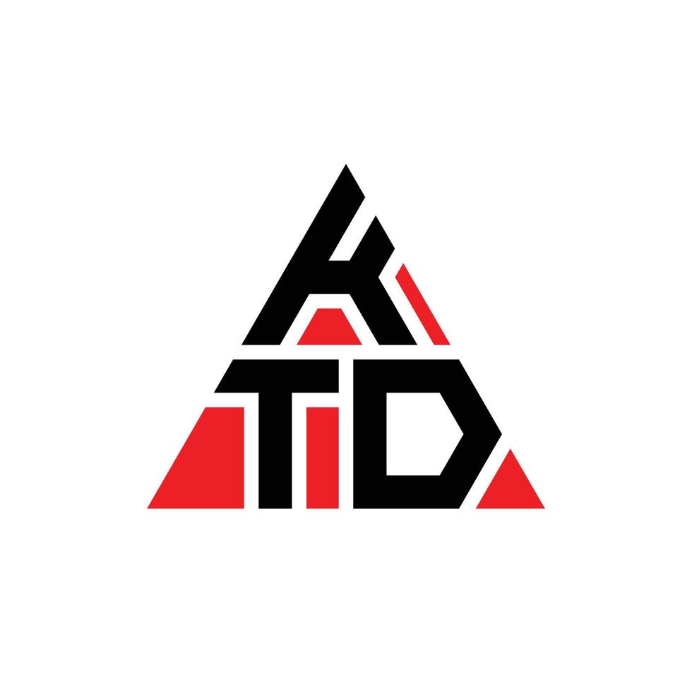 création de logo de lettre triangle ktd avec forme de triangle. monogramme de conception de logo triangle ktd. modèle de logo vectoriel triangle ktd avec couleur rouge. logo triangulaire ktd logo simple, élégant et luxueux.